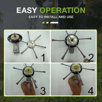 🔥 Utbytbart skärhuvud för gräsklippare/trimmer – skärhuvud i stål för gräsklippning 🌿✂️⚙️