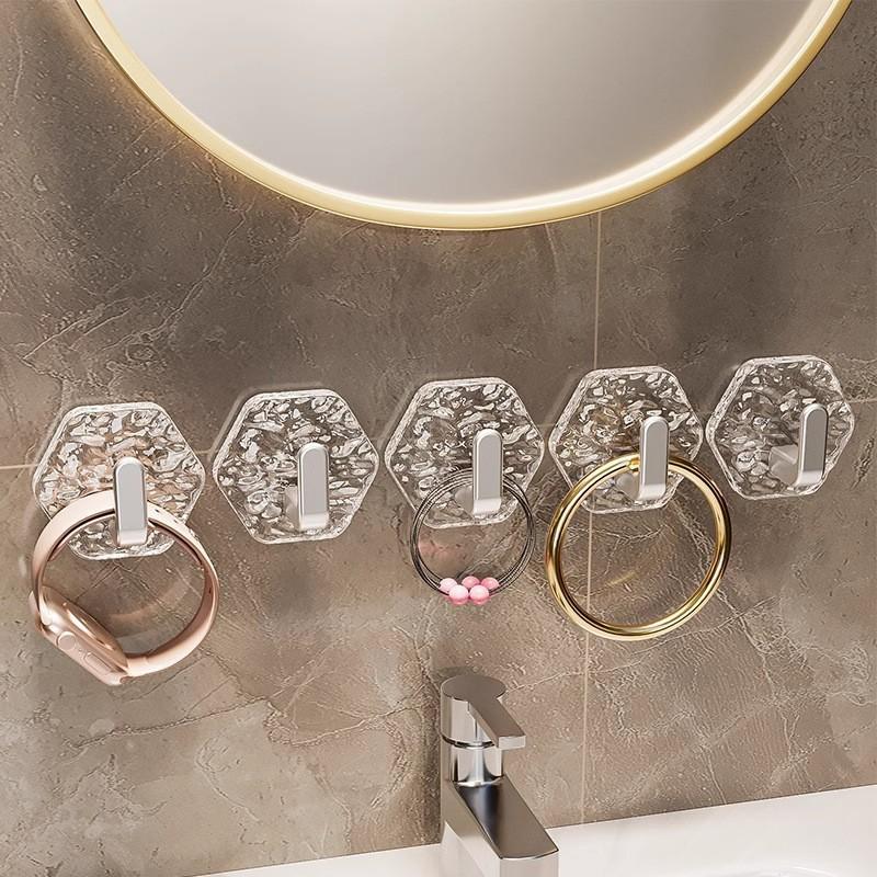 🏆SISTA DAGENS REA – 50 % RABATT!!🎁🔥Självhäftande krokar i hexagonform – extra starka, vattentäta och rostfria✨ Ingen borrning • Starkt grepp • Enkel monterin
