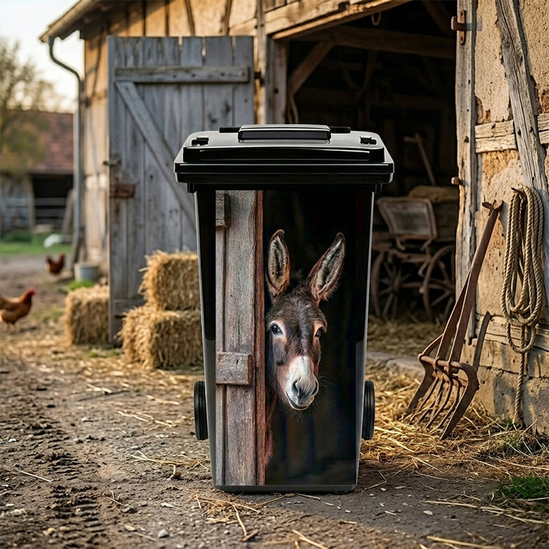🐮 Klistermärke till soptunna med blommönster och höglandsk