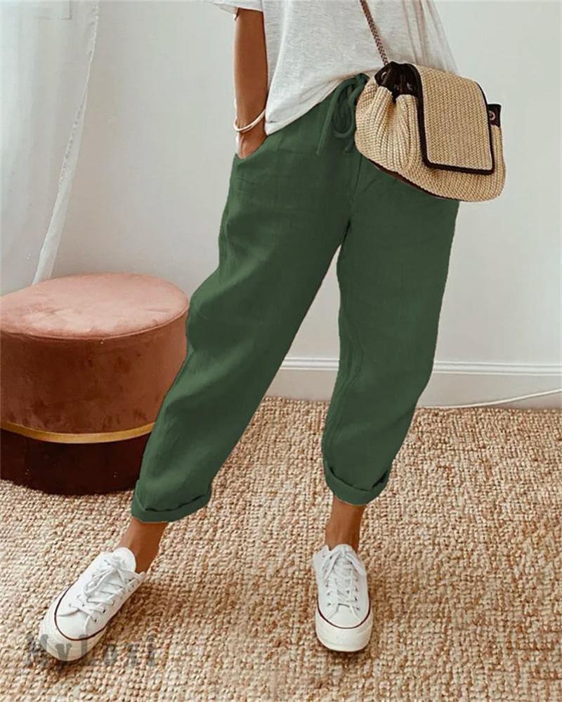 💕Sista dagens erbjudande -50% RABATT💕Lediga byxor i bomull och linne för kvinnor/Casual cotton and linen pants for women