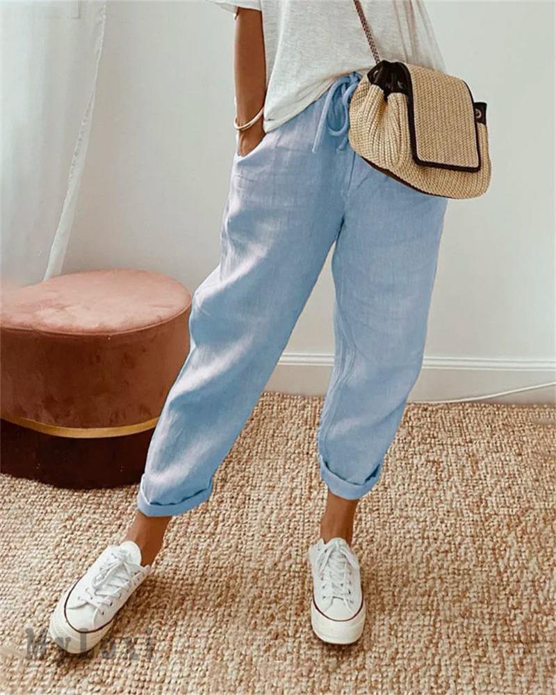 💕Sista dagens erbjudande -50% RABATT💕Lediga byxor i bomull och linne för kvinnor/Casual cotton and linen pants for women