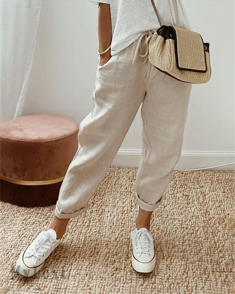 💕Sista dagens erbjudande -50% RABATT💕Lediga byxor i bomull och linne för kvinnor/Casual cotton and linen pants for women