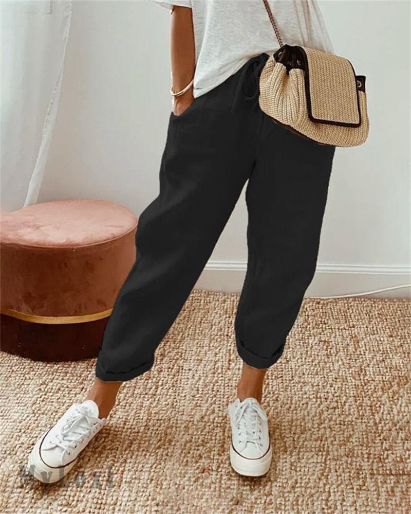💕Sista dagens erbjudande -50% RABATT💕Lediga byxor i bomull och linne för kvinnor/Casual cotton and linen pants for women