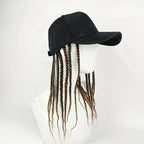 Flätad perukkeps – Snapback-keps med fastsydda dreadlockfläto