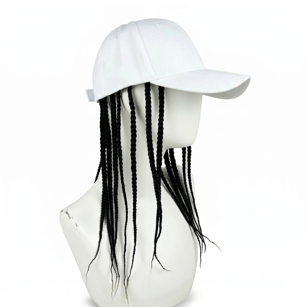 Flätad perukkeps – Snapback-keps med fastsydda dreadlockfläto