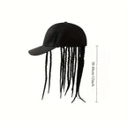 Flätad perukkeps – Snapback-keps med fastsydda dreadlockfläto