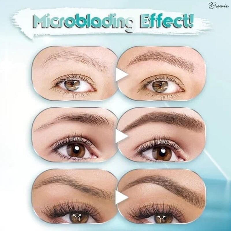 Vattentät 3D-penna för microblading av ögonbryn, tatueringspenna med fyrdelad spets