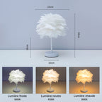 Dekorativ nordisk bordslampa i fjäderdesign för sovrumme