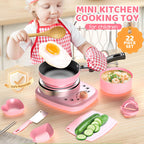 🎁[Bästa presenten till barn]🍳Leksakskök för barn med riktiga köksredskap – 22-delars set