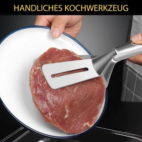 🔥 Multifunktionell tång i rostfritt stål – spatel och tång i ett! 🍔