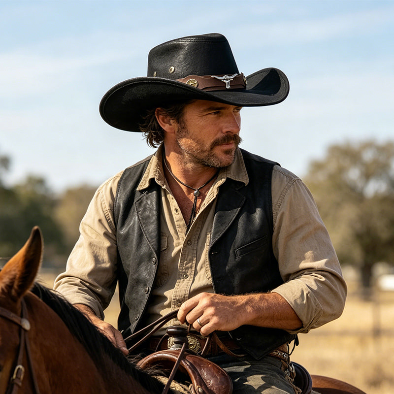 🤠 Cowboyhatt i westernstil med knastrande yta
