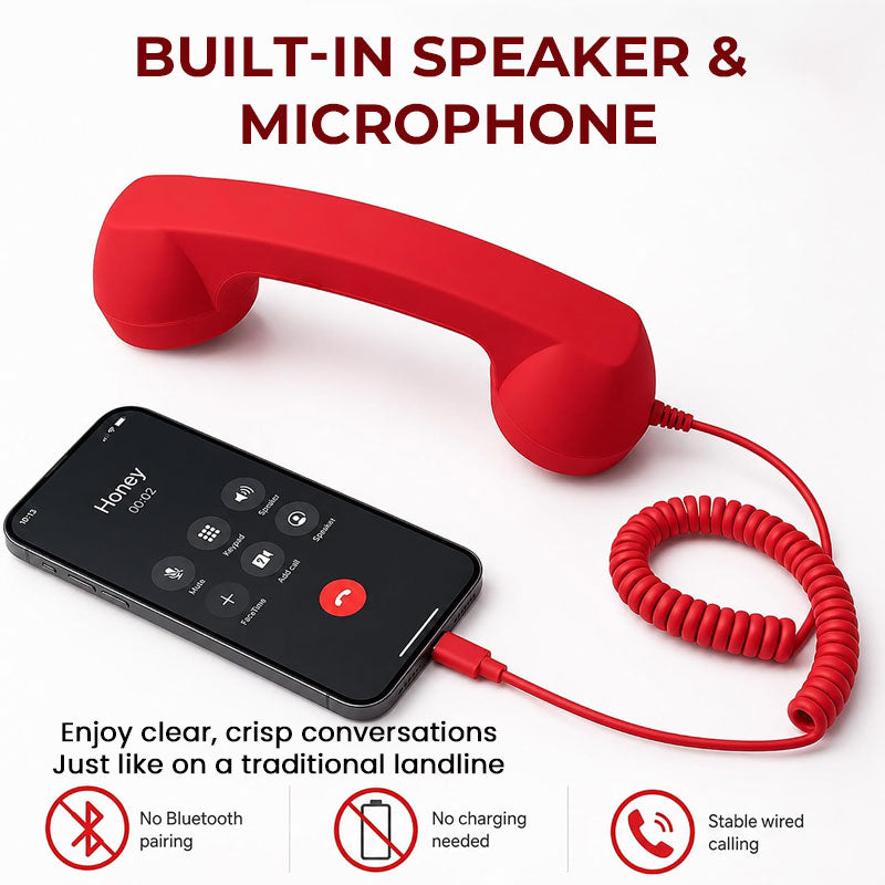 Retro-telefonlur för telefoner med Typ C-anslutning