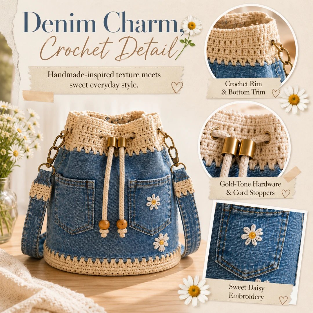 🔥REA – 50 % RABATT✨👜Vävd väska i denim