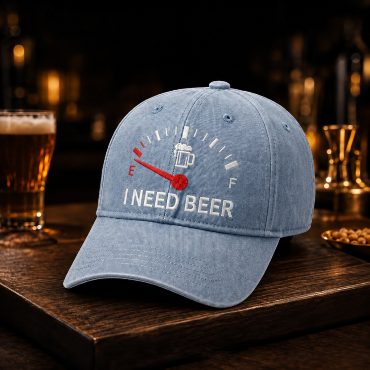 🔥SISTA DAGEN 50 % RABATT – 🍺 Baseballkeps med broderiet ”I NEED BEER” – Unisex-minneskeps
