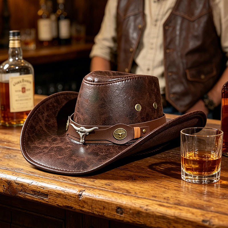🤠 Cowboyhatt i westernstil med knastrande yta