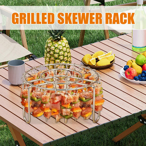 🔥 Spettställ för luftfritös – Vertikal kebabhållare i rostfritt stål för luftfritöser, ugnar och hemlagade grillrätter🍢