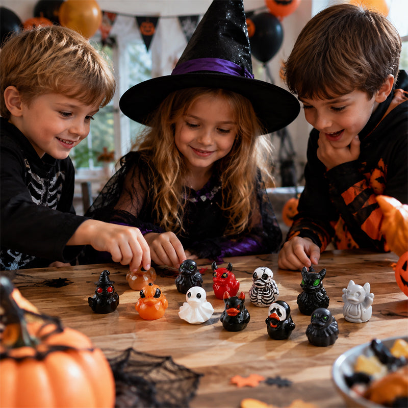 🎃🐤 Mini-ankor i harts till Halloween — 12 spöklika motiv, 1 tum stora små dekorationer