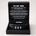 Till min son – ”Never Walk Alone”-set med flätade armband 🖤