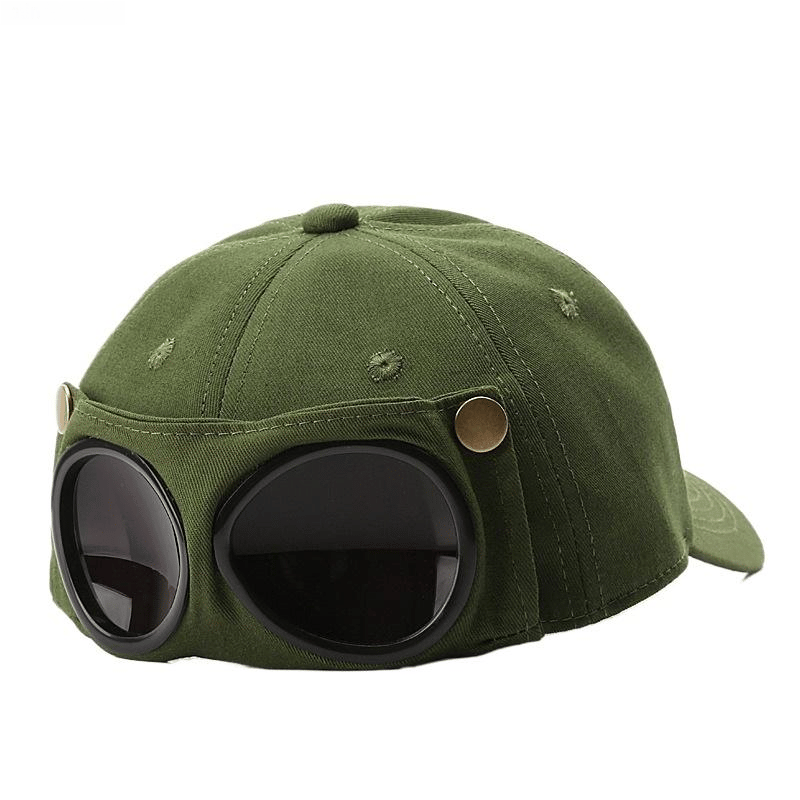🤣Baseballkeps i pilotstil — med ögonglasögonhållare och retrodetaljer!