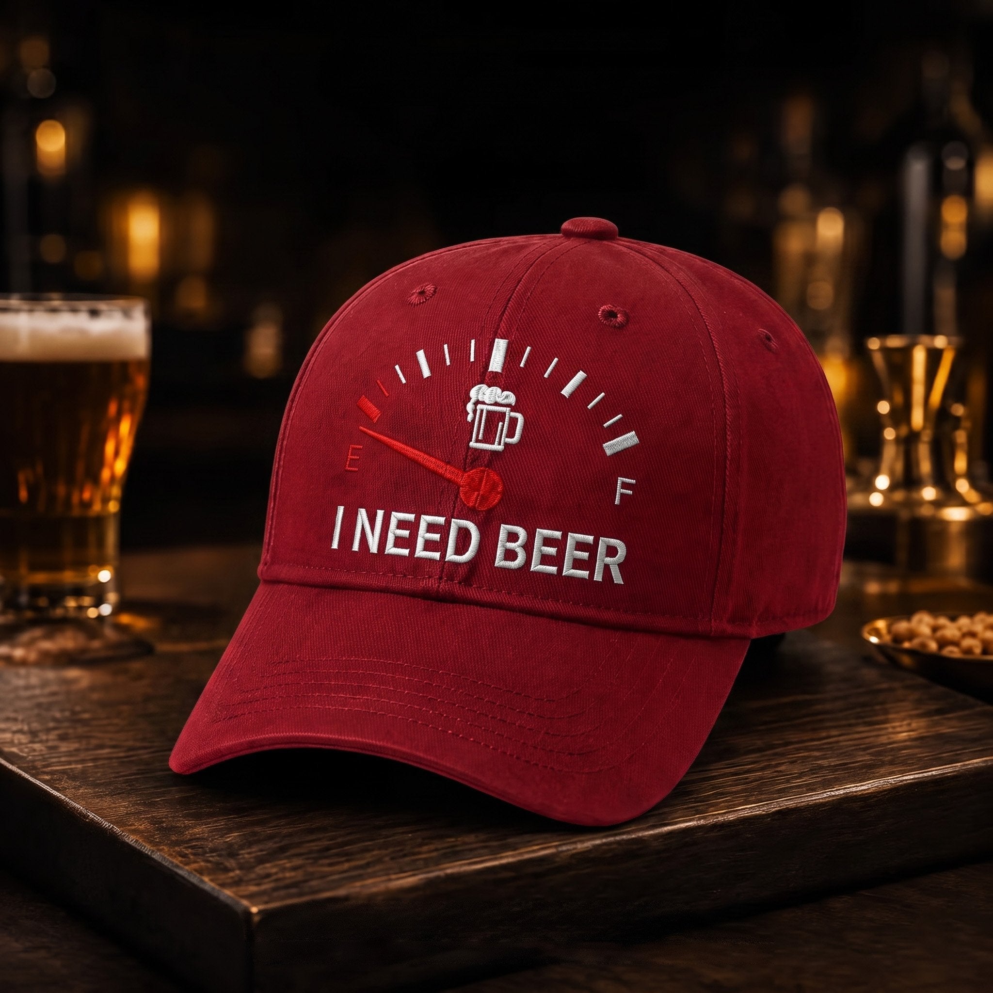 🔥SISTA DAGEN 50 % RABATT – 🍺 Baseballkeps med broderiet ”I NEED BEER” – Unisex-minneskeps