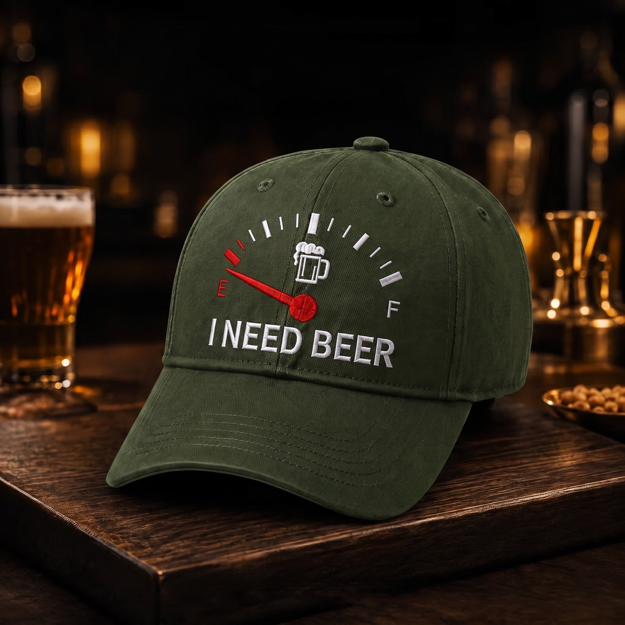 🔥SISTA DAGEN 50 % RABATT – 🍺 Baseballkeps med broderiet ”I NEED BEER” – Unisex-minneskeps