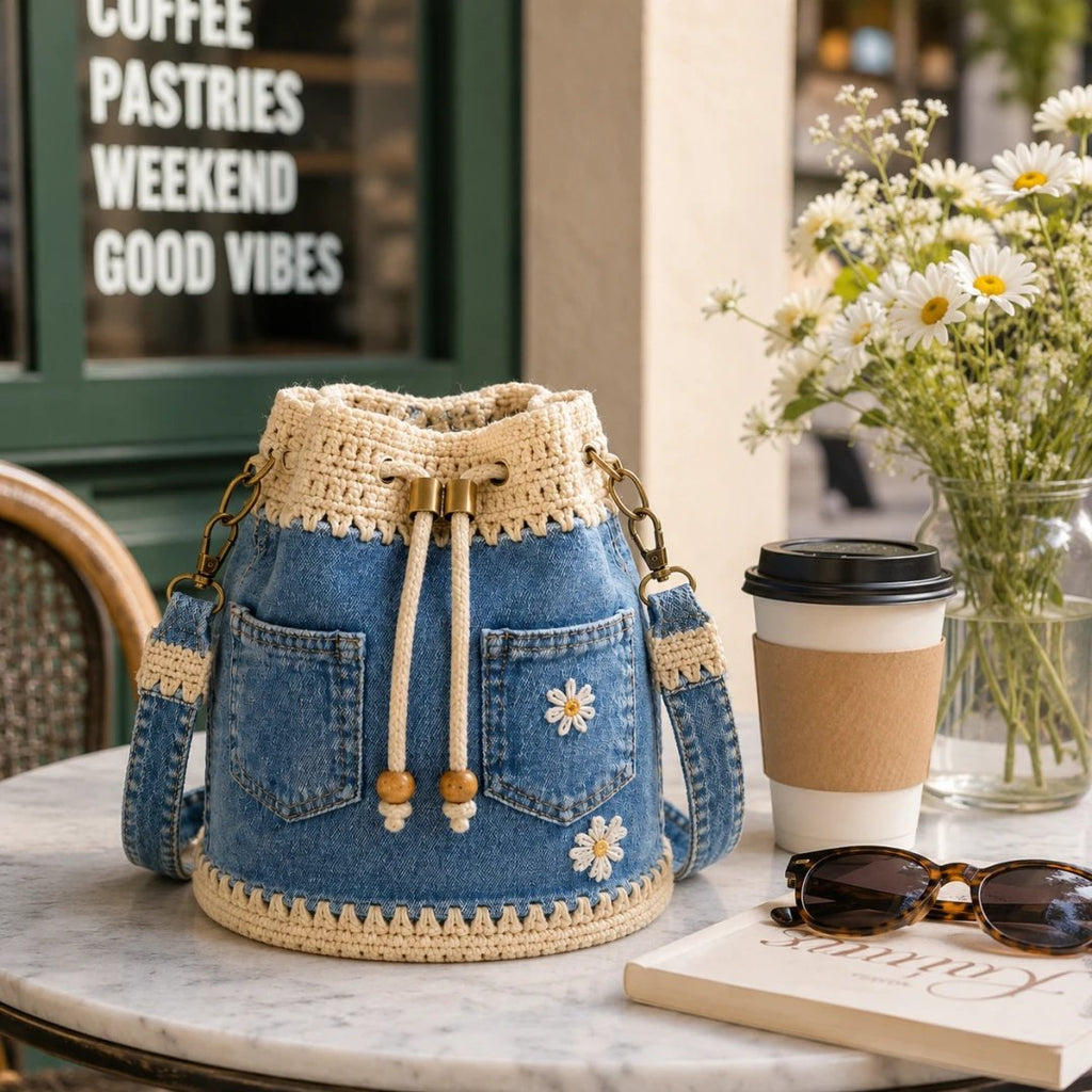 🔥REA – 50 % RABATT✨👜Vävd väska i denim