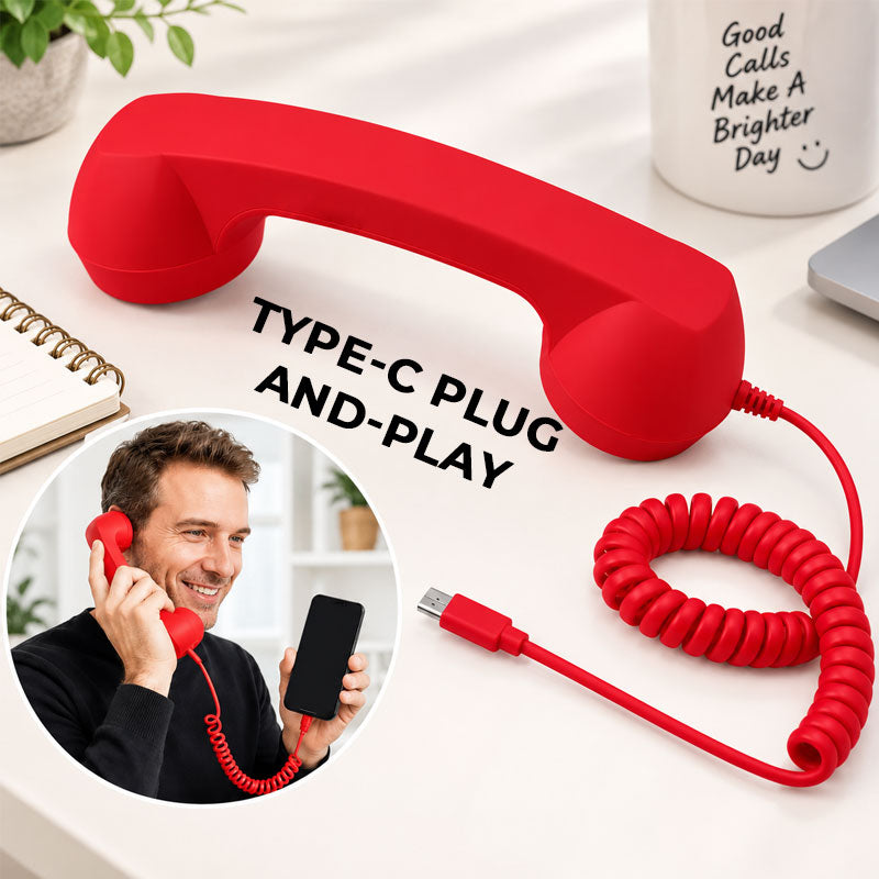 Retro-telefonlur för telefoner med Typ C-anslutning