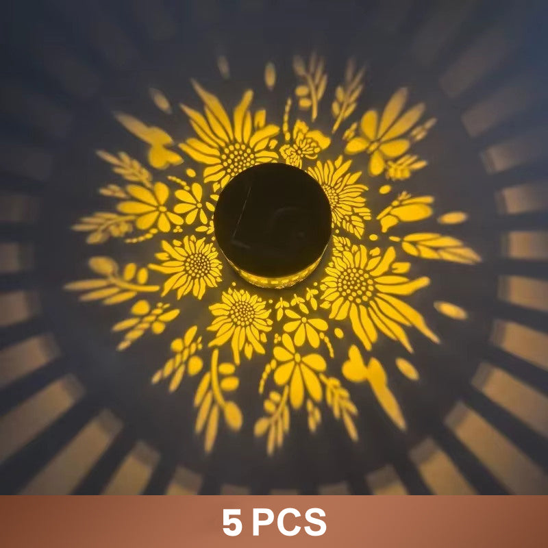 🌞✨ Solcellsdriven mandala-projektorlampa