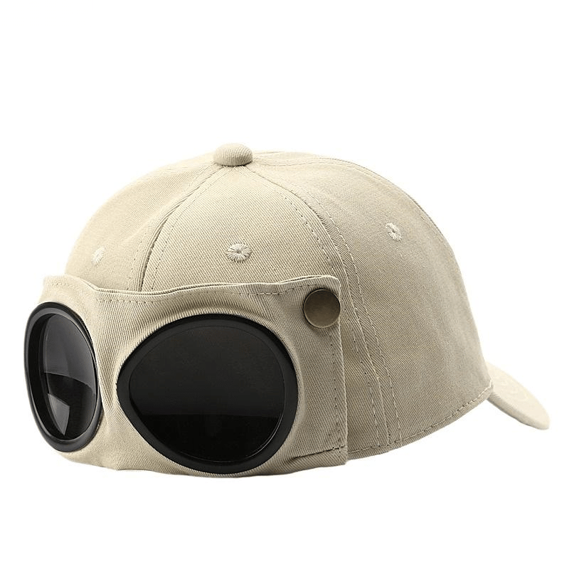 🤣Baseballkeps i pilotstil — med ögonglasögonhållare och retrodetaljer!
