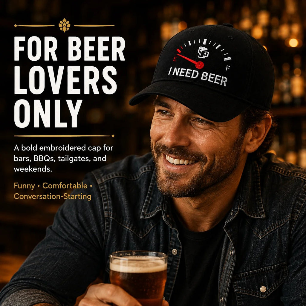 🔥SISTA DAGEN 50 % RABATT – 🍺 Baseballkeps med broderiet ”I NEED BEER” – Unisex-minneskeps