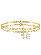 ✨ Layered Gold Ankle Bracelet for Women – Rhinestone, Adjustable, Beach Jewelry 🏖️