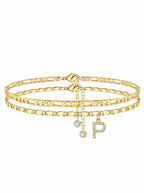 ✨ Layered Gold Ankle Bracelet for Women – Rhinestone, Adjustable, Beach Jewelry 🏖️
