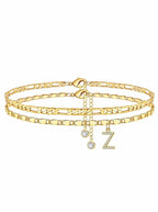 ✨ Layered Gold Ankle Bracelet for Women – Rhinestone, Adjustable, Beach Jewelry 🏖️