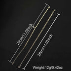 ✨ Layered Gold Ankle Bracelet for Women – Rhinestone, Adjustable, Beach Jewelry 🏖️