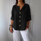 👕Löst sittande skjortblus för dam – bekväm, andningsbar och skrynkelfri 🌿