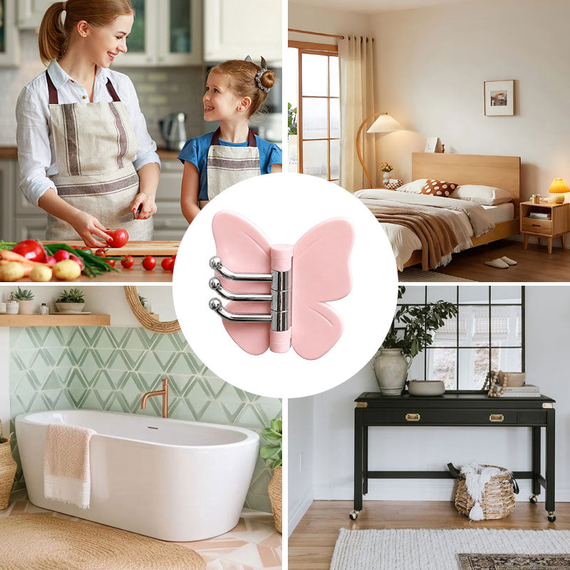 Funktionell & söt – Väggkrok i form av en fjäril med 180° rotation 🦋✨🏡