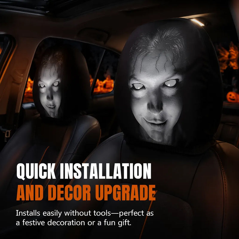 Överdrag till nackstöd med roligt mönster – tillbehör till bilens interiö