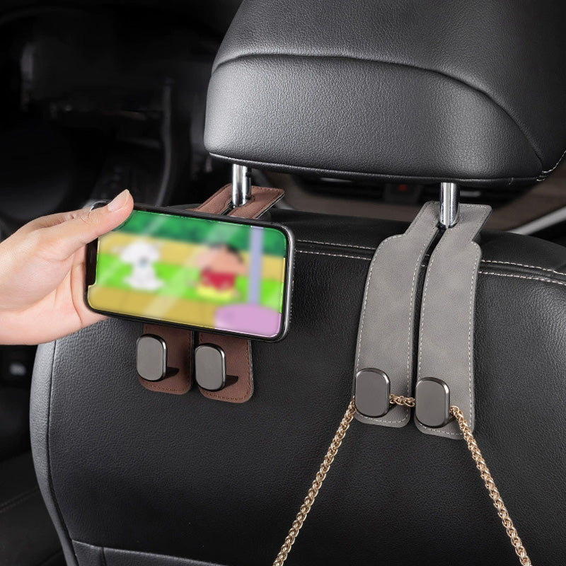 🚗🔩 Bilupphängning med dubbelkrok för mobil – 5 kg bärförmåga, håller bilen snygg och prydlig
