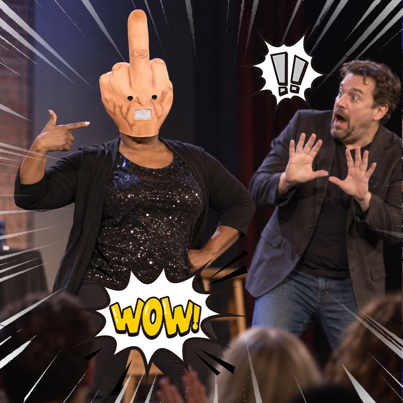 🖕 Den gigantiska långfingersmasken som stjäl showen