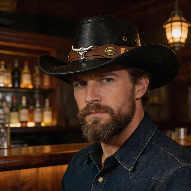🤠 Cowboyhatt i westernstil med knastrande yta