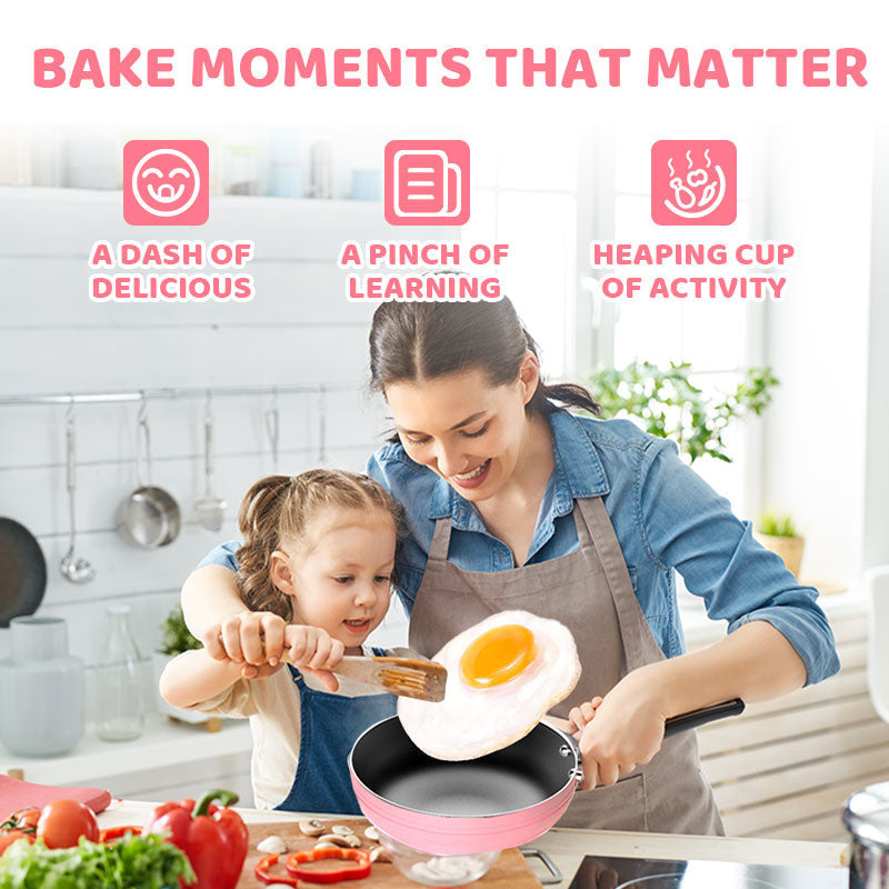 🎁[Bästa presenten till barn]🍳Leksakskök för barn med riktiga köksredskap – 22-delars set