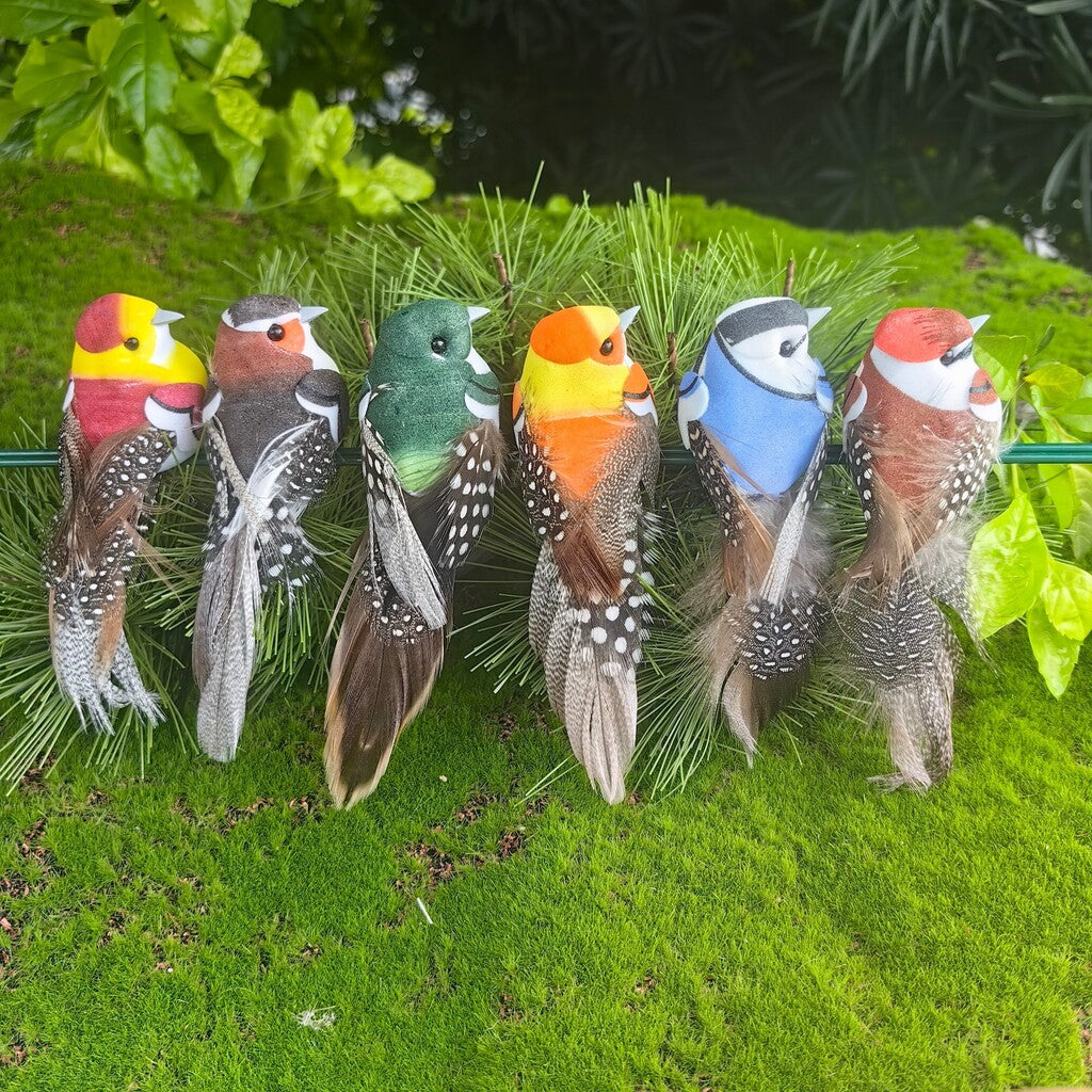 🐦 Fåglar av konstgjorda fjädrar med klämma (12 stycken per förpackning