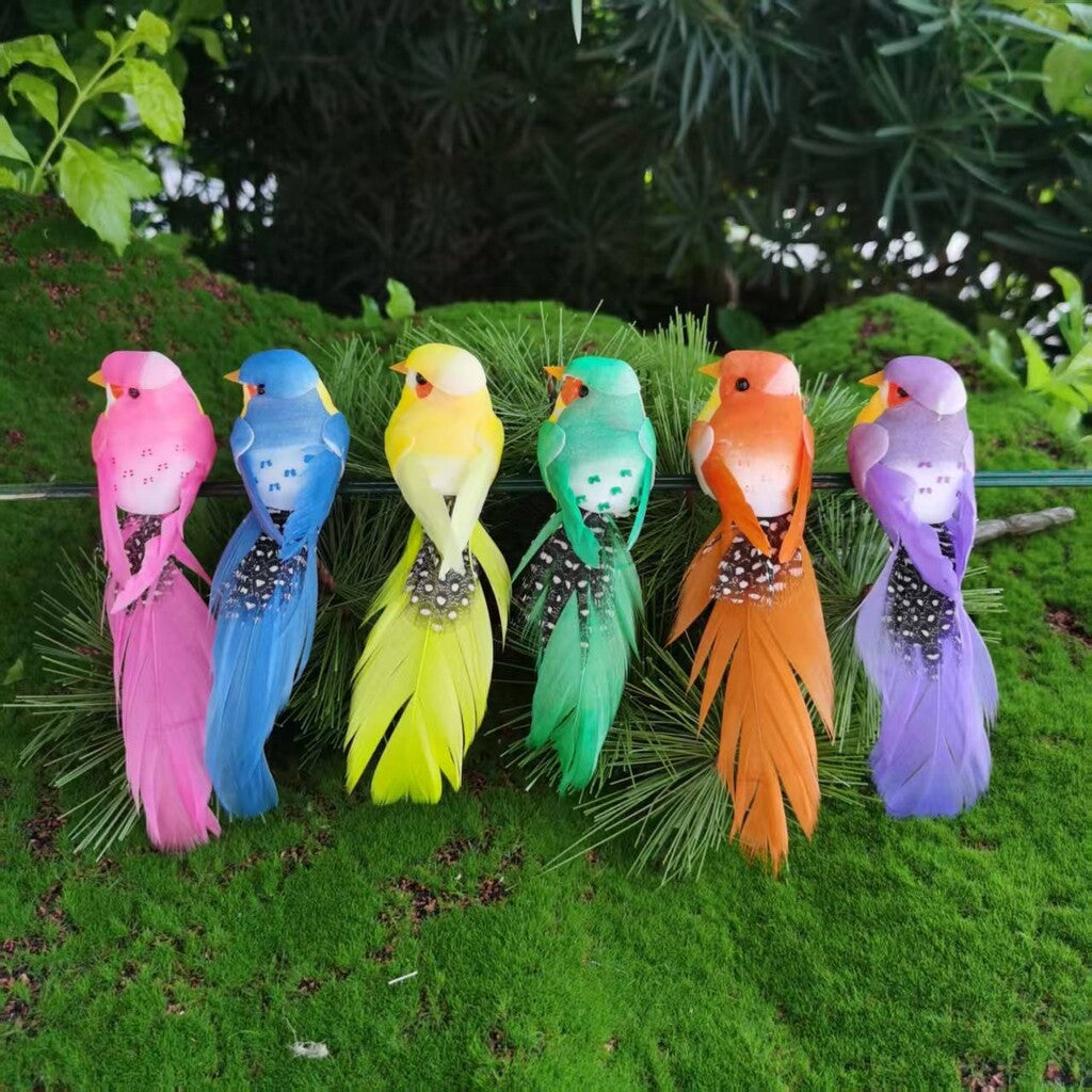 🐦 Fåglar av konstgjorda fjädrar med klämma (12 stycken per förpackning