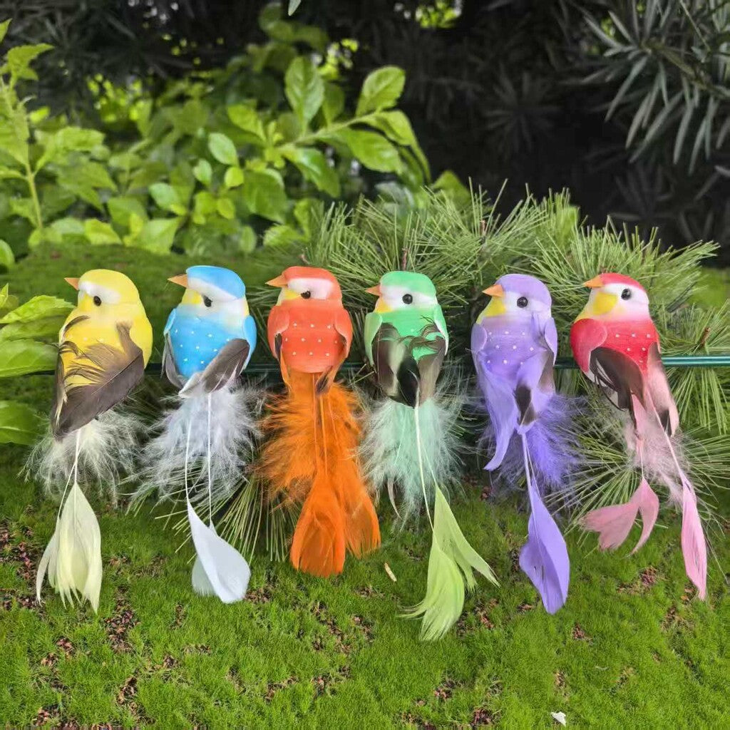🐦 Fåglar av konstgjorda fjädrar med klämma (12 stycken per förpackning