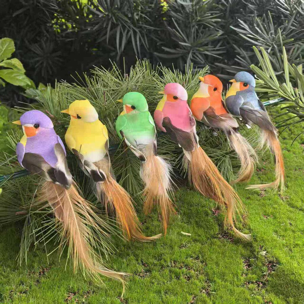 🐦 Fåglar av konstgjorda fjädrar med klämma (12 stycken per förpackning