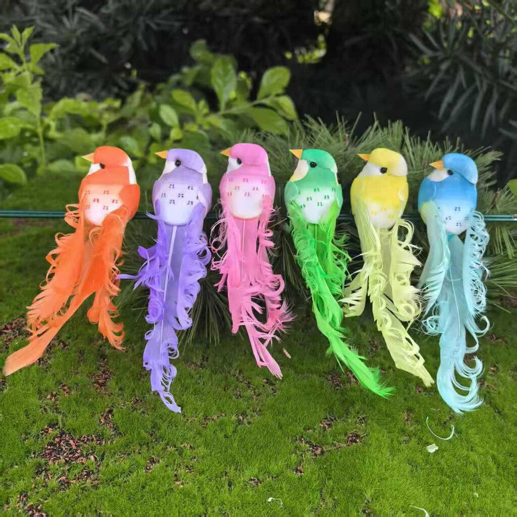 🐦 Fåglar av konstgjorda fjädrar med klämma (12 stycken per förpackning