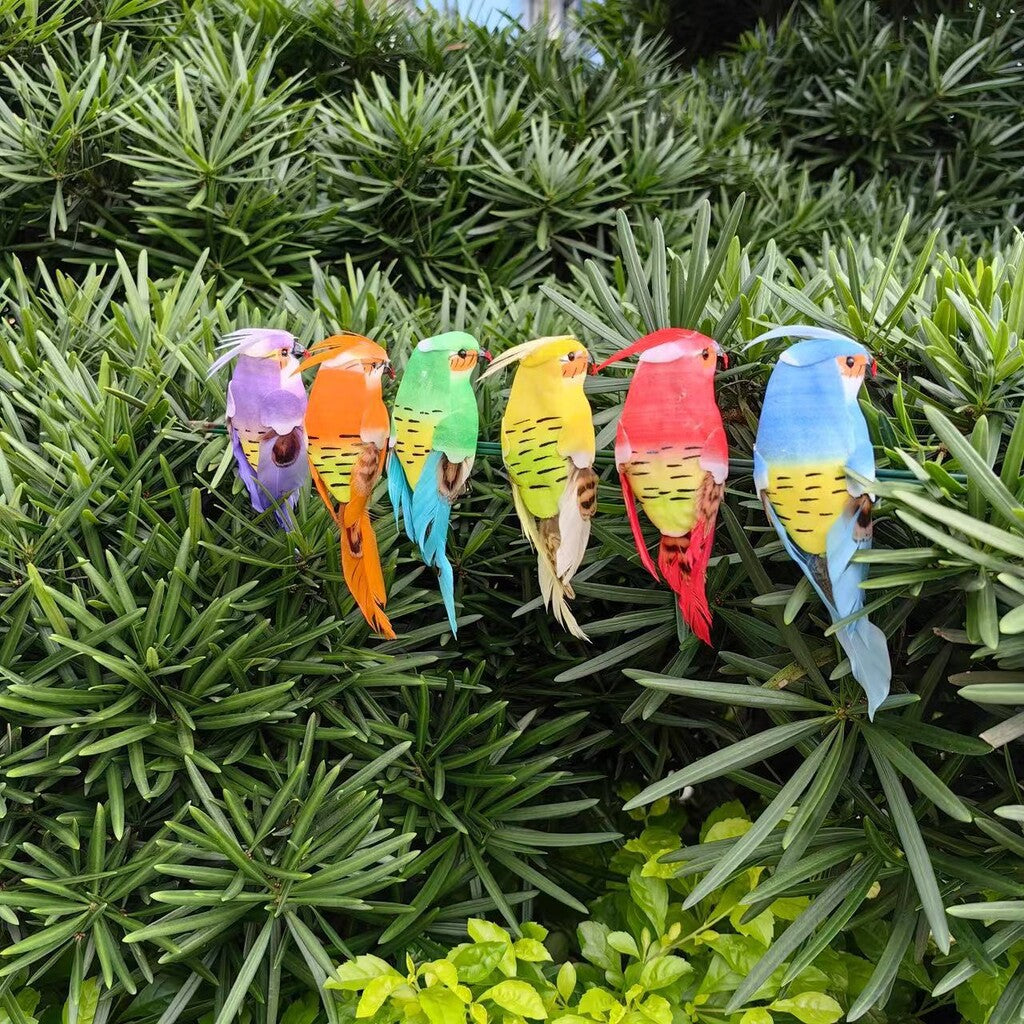 🐦 Fåglar av konstgjorda fjädrar med klämma (12 stycken per förpackning