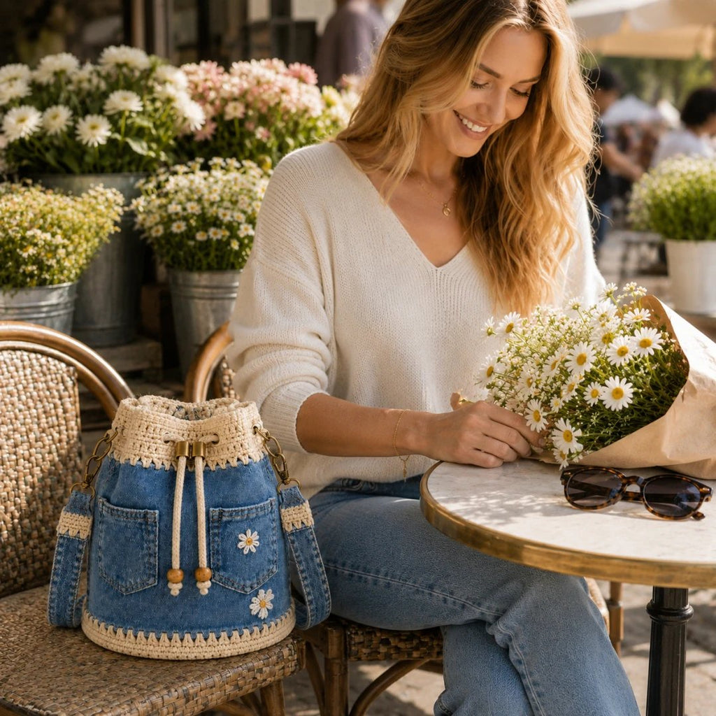 🔥REA – 50 % RABATT✨👜Vävd väska i denim