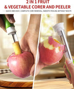 🍎 2-i-1-verktyg i rostfritt stål för att ta bort kärnhuset ur äpplen: Ta bort kärnhuset med ett enda handgrepp! ✨