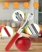 🍎 2-i-1-verktyg i rostfritt stål för att ta bort kärnhuset ur äpplen: Ta bort kärnhuset med ett enda handgrepp! ✨